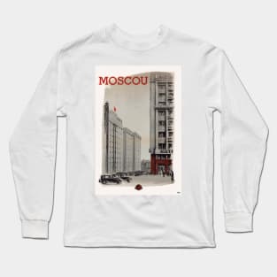 Moscou Moscow USSR Vintage Poster 1936 Long Sleeve T-Shirt